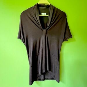 Max Mara Made In Italy Soft Jersey Fitted Ruched V-Neck Top